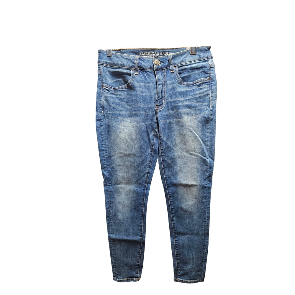 American‎ Eagle AE Denim Jeans Womens Size 6 Skinny High Waisted Blue
